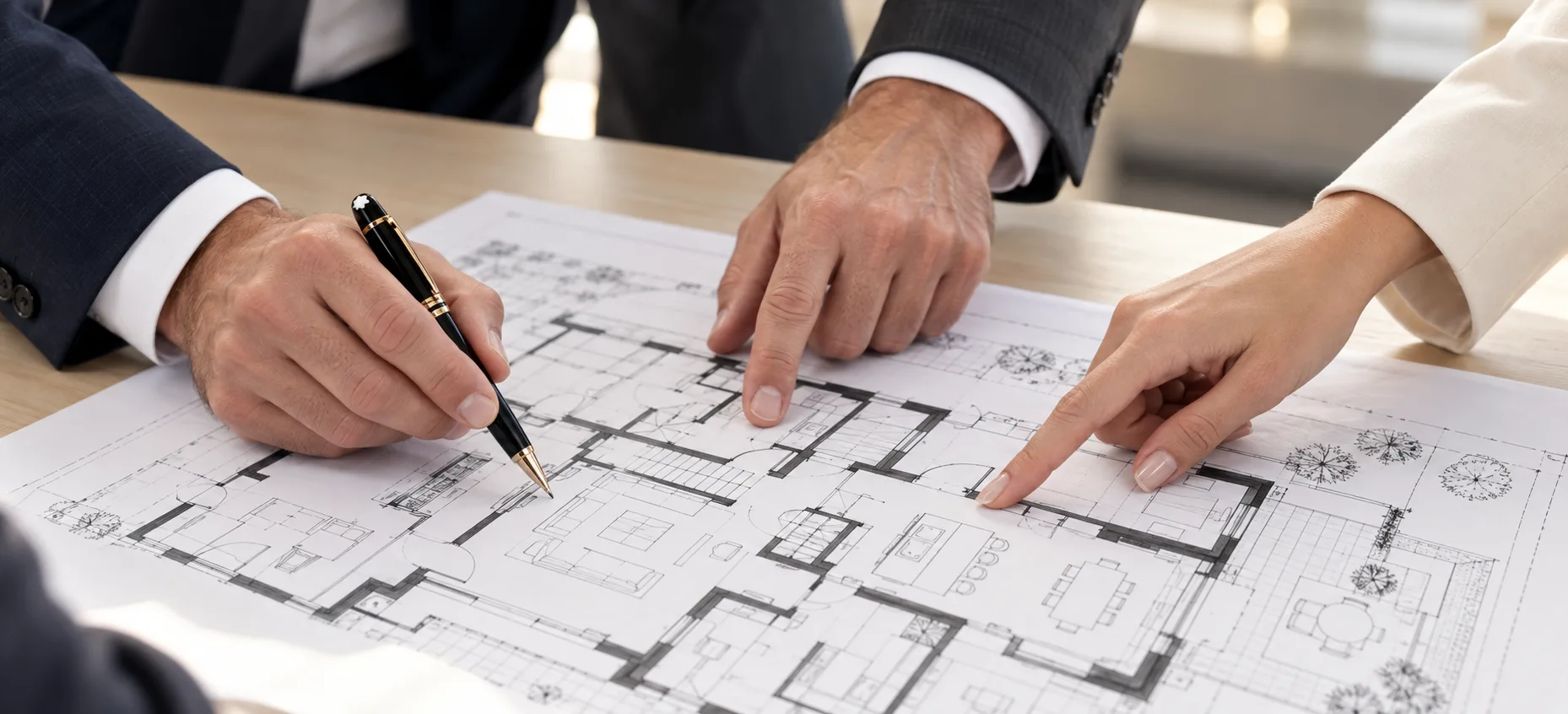 Planning and floor plans for a property development